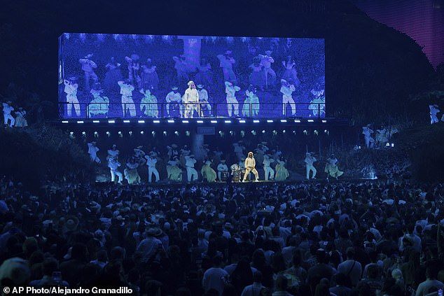 Fonseca said: 'There was a situation, specifically the last [date of] the residency. There was a credible death threat, meaning the alert was heightened because there was someone on social media writing that he was going to kill Bad Bunny' (pictured last 