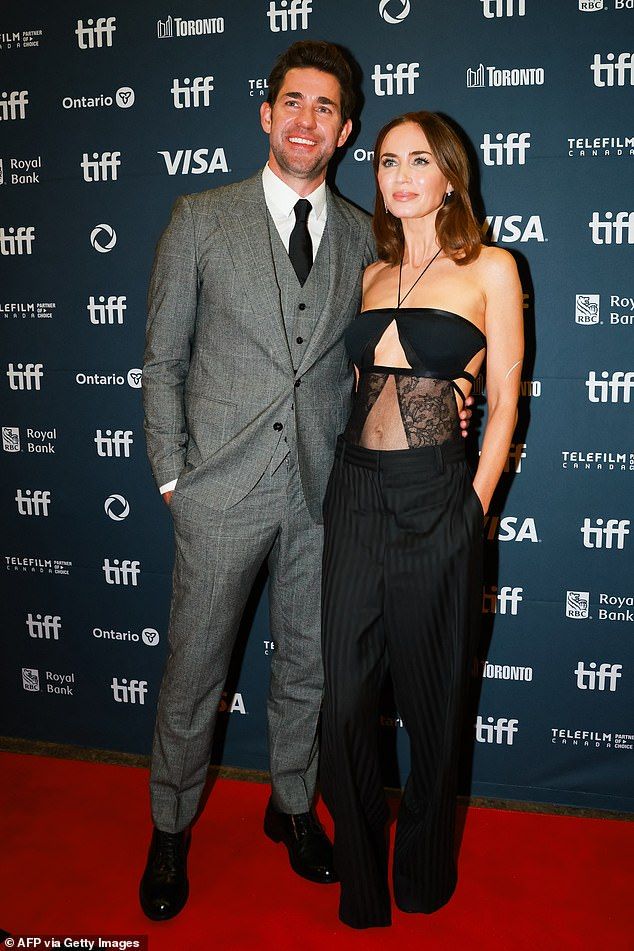 Emily and John, who also directs and stars in the movies, got married in 2010 and have two daughters - Hazel, six, and Violet, three (pictured earlier this month)
