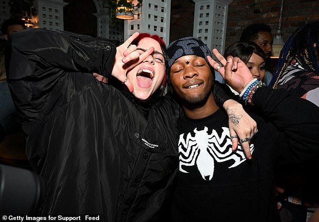 Billie Eilish and D4vd attend Support + Feed's 2023 fall fundraiser at APB/NikuNashi on October 24, 2023 in Los Angeles, California