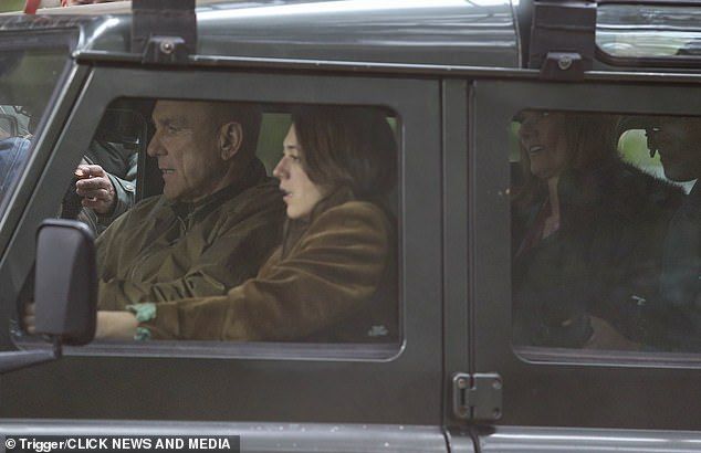 Vinnie was dressed in a khaki look and was seen chatting to crew between takes