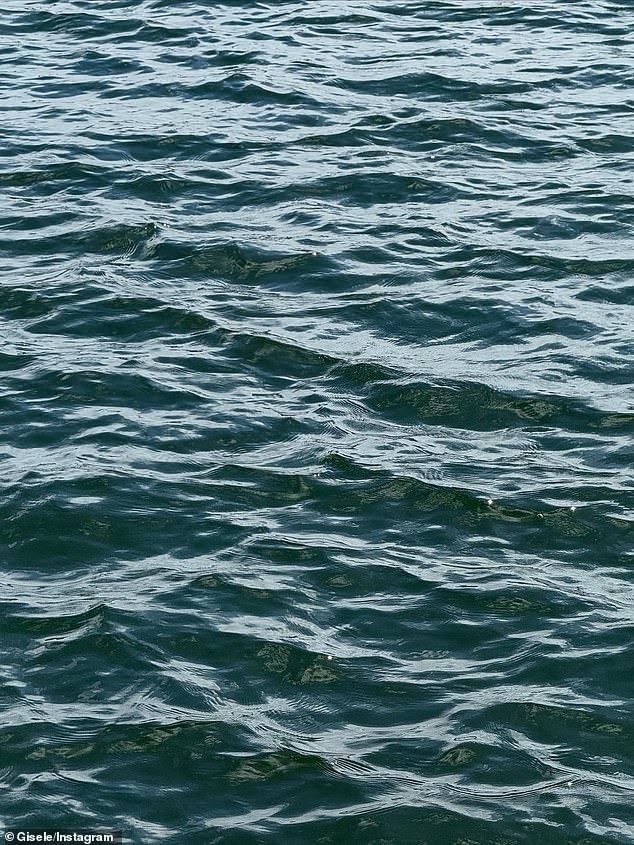 She also took a snapshot of waves in the ocean