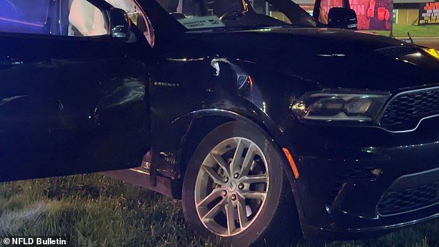 The front of the car Hartnett was driving in had endured substantial damage