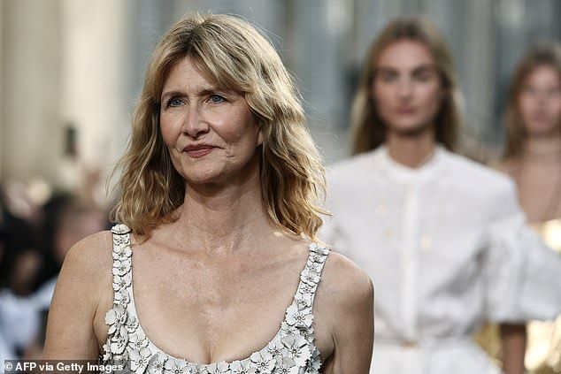 The Jurassic Park actress looked ethereal walking the catwalk with confidence while modelling the elegant silver number with straps