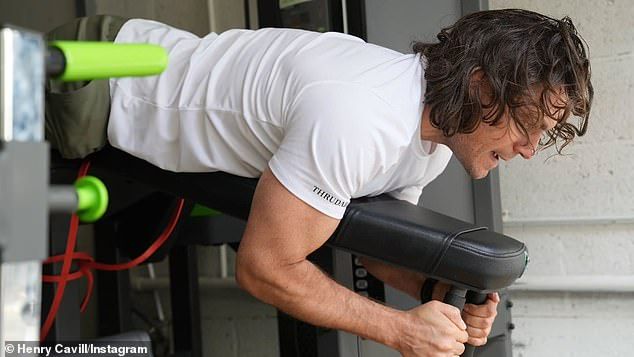 Cavill appeared to be hard at work in recent images shared with his social media followers