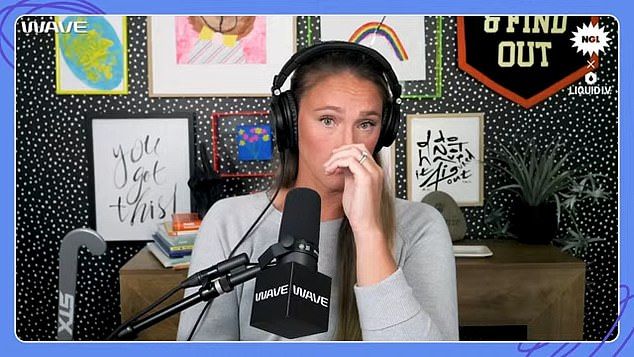 Kylie took a moment to compose herself and fight through the tears as she told the story