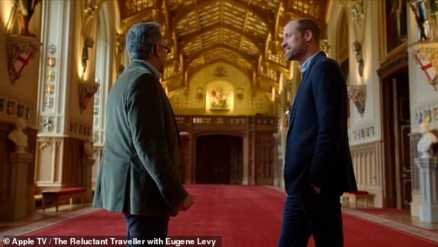 William explained to the Schitt's Creek actor (left) that he and his cousins would run up and down on the oak wood floor