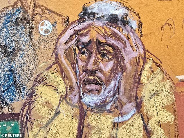 Newly released courtroom sketches showed an anguished Sean 'Diddy' Combs mirroring the iconic 'The Scream' painting as his sentencing hearing went poorly