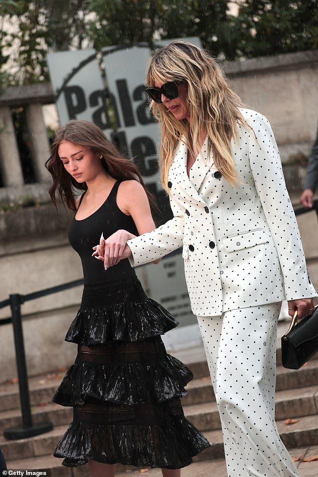 The star held hands with her daughter who is following in her mother's footsteps
