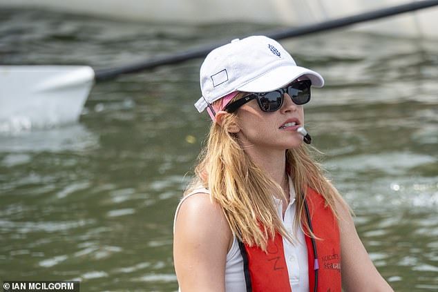 She has since been spotted at the college library and at the helm as cox during Oxford's summer regatta (pictured)