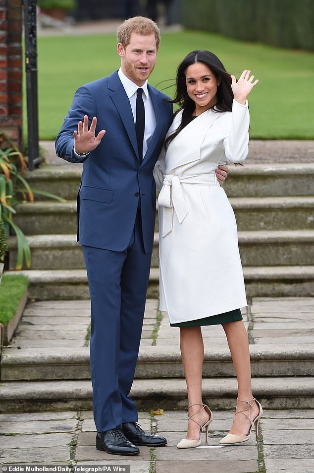 A royal expert has said Harry could take a dim view of Meghan Markle's Diana crash tunnel video. Pictured: The couple in the Sunken Garden at Kensington Palace, London, after the announcement of their engagement