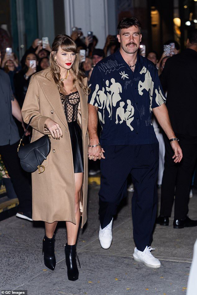 To the delight of fans, Taylor and Travis got engaged in August; pictured October 2024 in New York