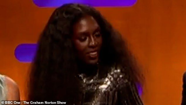 Taylor kept composure, while Jodie also managed to stifle a laugh (pictured Jodie Turner-Smith)