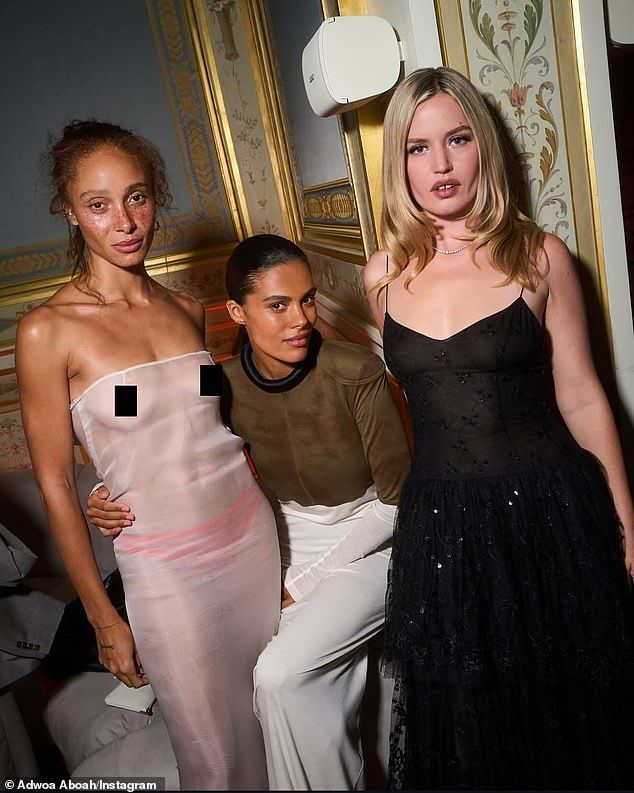 She gave a behind-the-scenes glimpse into her photoshoot with The Business Of Fashion as she joined Tina Kunakey and Georgia Jagger