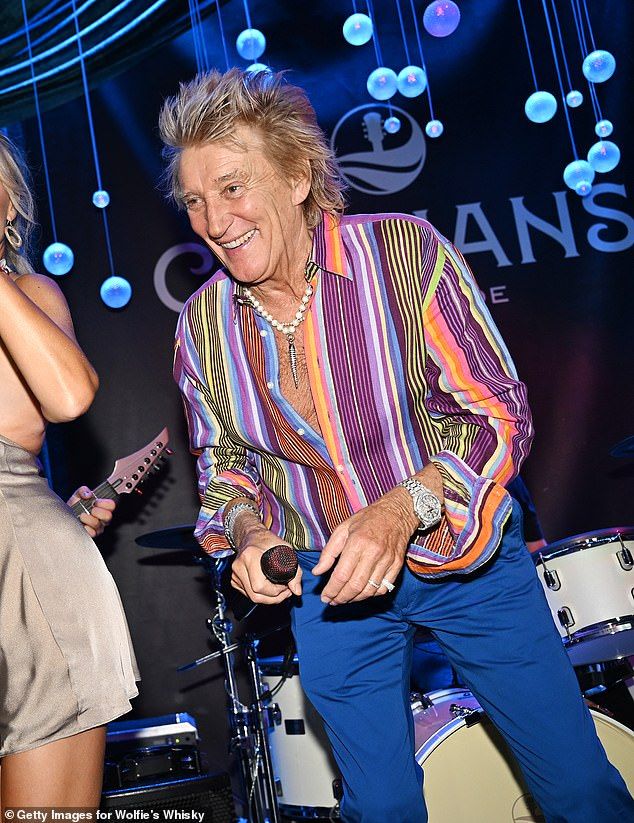The 80-year-old changed his words to the 1971 classic, belting out: 'Oh Maggie please me show your t**ts tonight