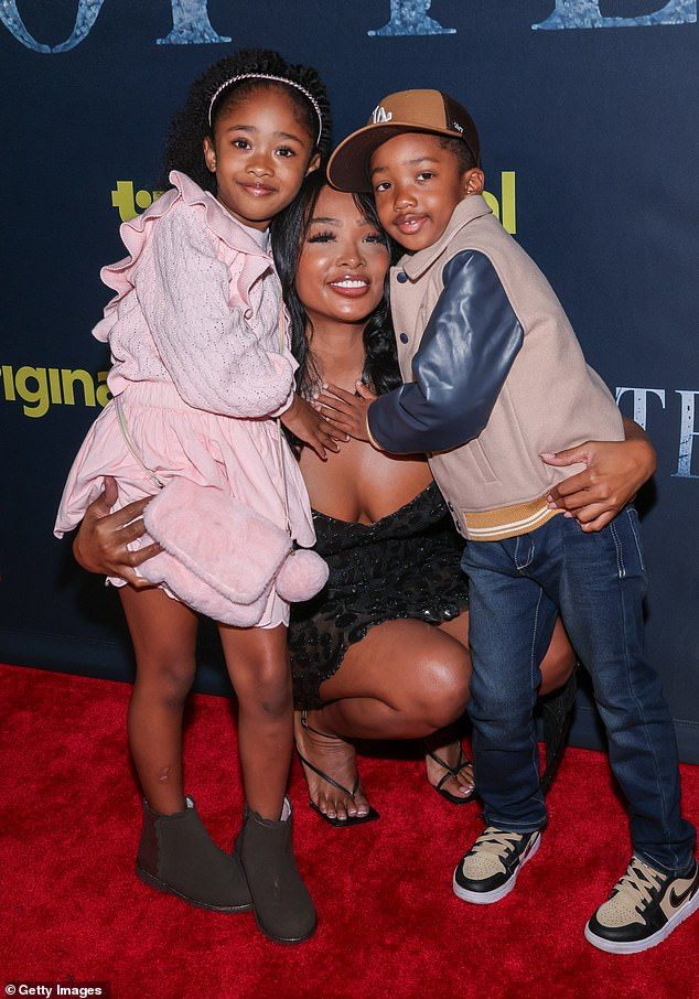 Love shares daughter Melody, seven, and son Epik, five, with the R&B singer