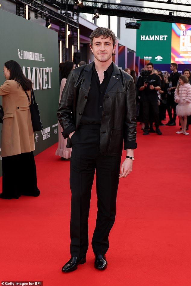 Paul Mescal showcased his stylish sense of fashion as he joined his co-star Jessie Buckley on the red carpet at the London premiere of their latest movie, Hamnet