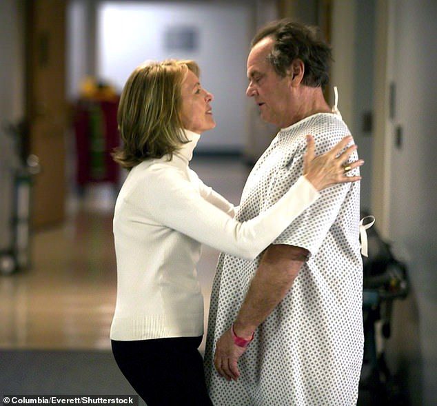 Nicholson and Keaton were 65 and 56 respectively when they were cast in writer-director Nancy Meyers' 2003 film about two older professionals who fall for each other (pictured)