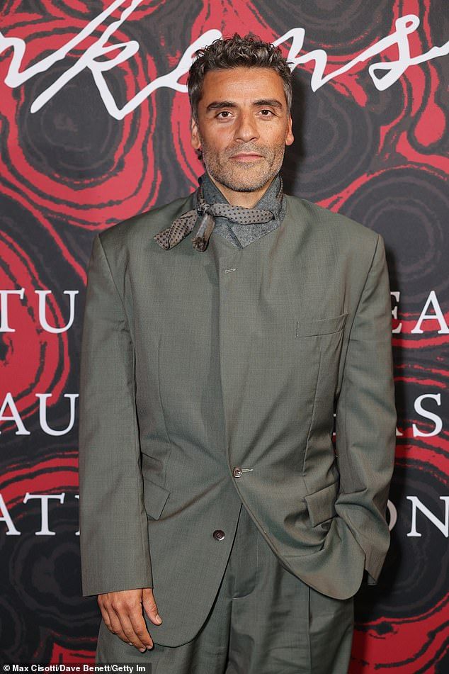 The actor was in good spirits as he reunited with his co-stars for the event