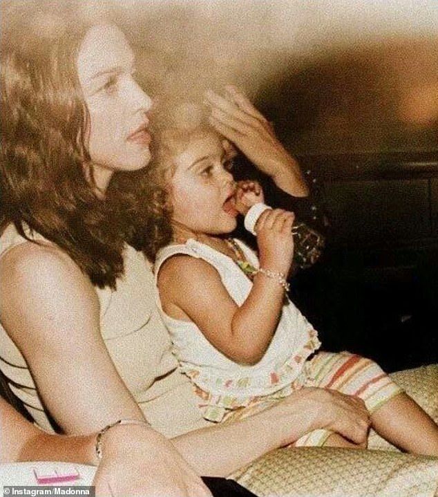 Among the snaps shared by Madonna included a sweet throwback picture of Lourdes as a toddler