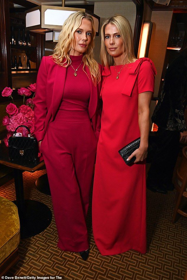 (L-R)Lady Eliza Spencer and Lady Amelia Spencer both looked ravishing in red