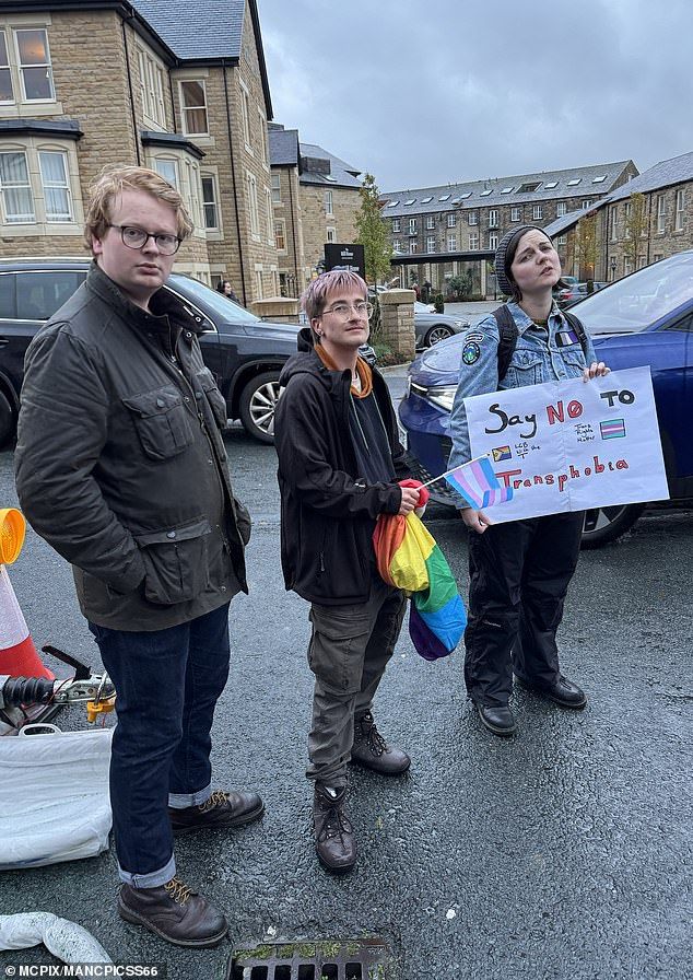 Filming for HBO 's controversial Harry Potter series was blighted by a small group of trans rights protestors on Tuesday