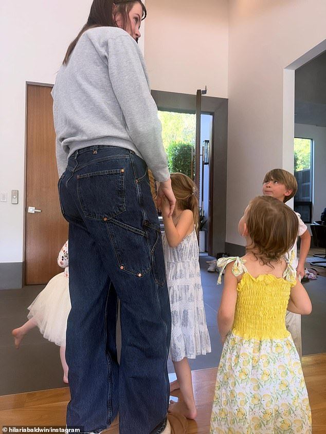 Many of the photos featured Ireland's two-year-old daughter Holland, who is just a few months younger than Hilaria and Alec's youngest daughter Ilaria, three